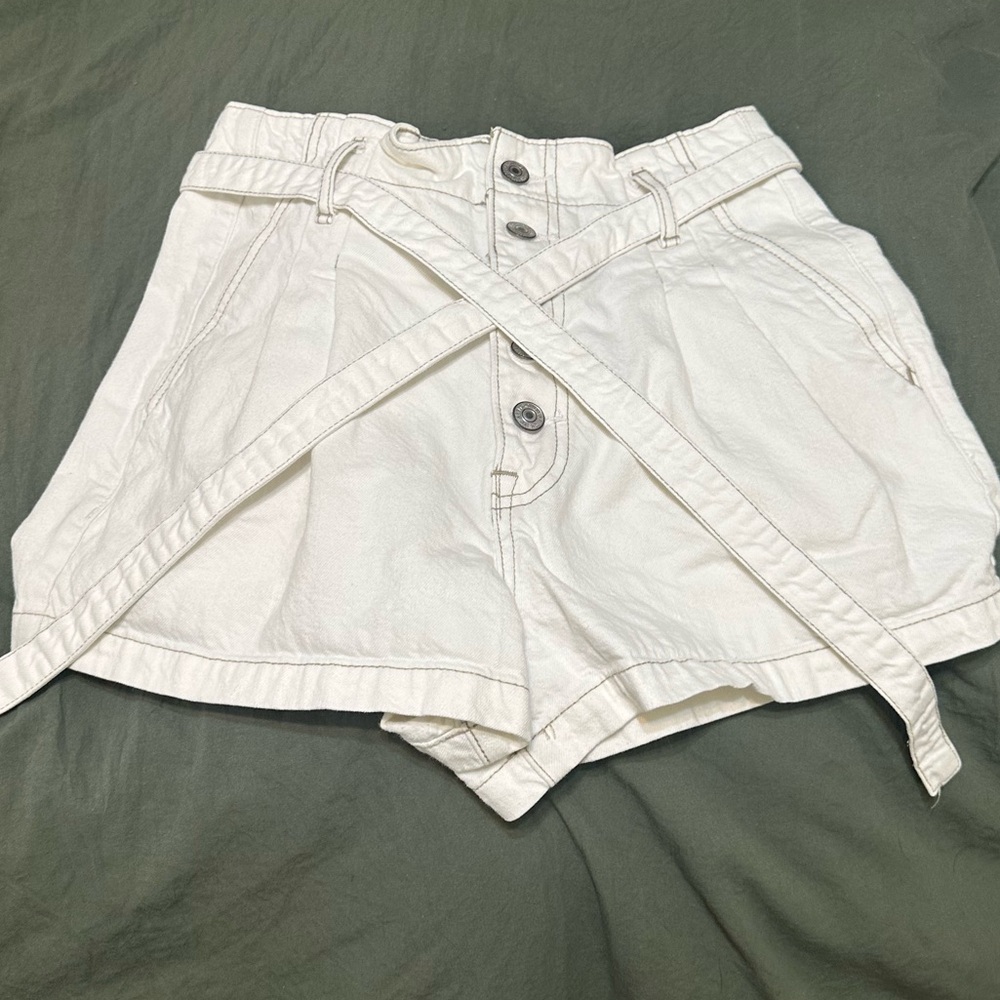 Abercrombie and Fitch White Jean Shorts